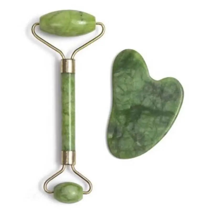 Raspador Gua Sha Para A Pele - Placa + Pedra de Jade