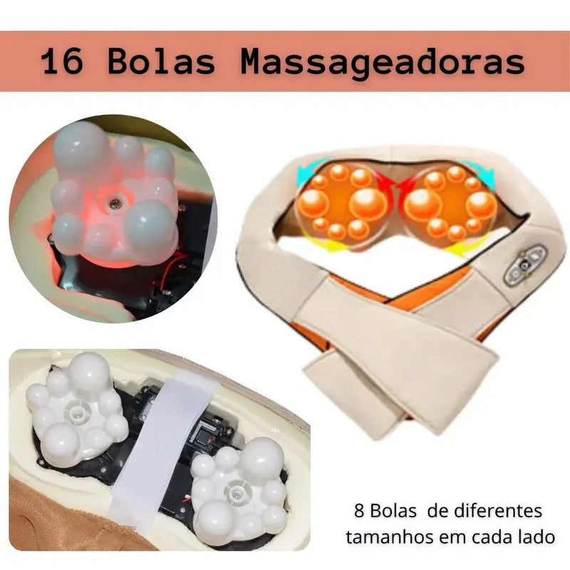 Massageador Shiatsu 8 Esferas - Pescoço e Ombros