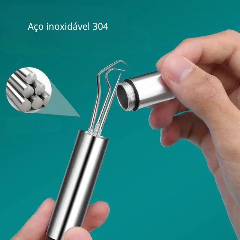 Palitos de Dente de Aço Inox - 7 Peças